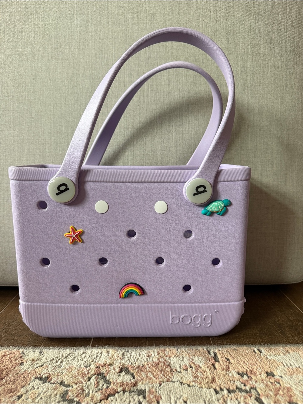 Small Bogg Lilac Bag with Decorative Charms